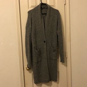 UNIQLO Thick Knit Long Gray Cardigan - Small